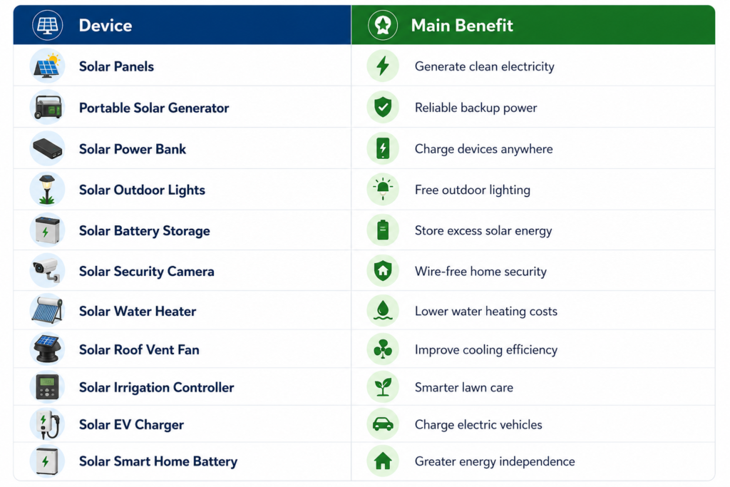 Quick Recap The 11 Solar Energy Devices