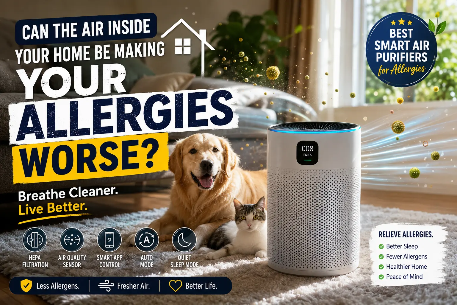 11 Best Smart Air Purifiers for Allergies That Actually Work in 2026 _ Table 3 – Quick Comparison of the Best Smart Air Purifiers for Allergies