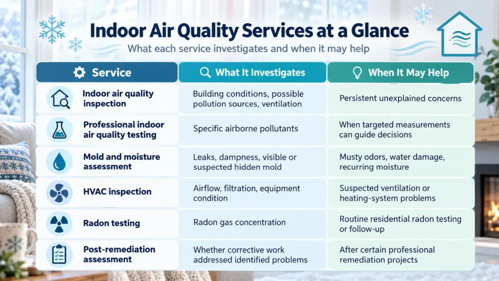 Indoor Air Quality Services at a Glance
