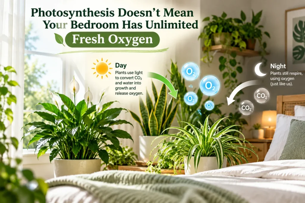 Indoor Plants Improve Air Quality: Photosynthesis Doesn't Mean Your Bedroom Has Unlimited Fresh Oxygen